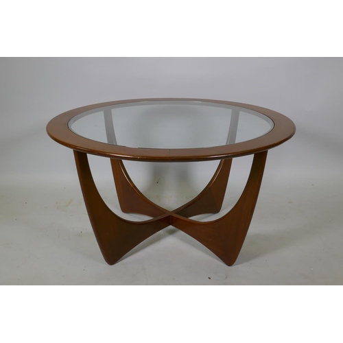 1075 - A mid century E. Gomme G-Plan 'Astro' teak coffee table, designed by Victor B. Wilkins, 84cm diamete... 