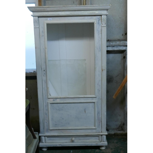 1124 - A painted pine armoire, 91 x 43cm, 176cm high