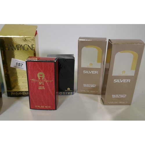 157 - Vintage perfumes, Yves Saint Laurent, Champagne, 50ml, bath and shower gel and soap; Van Cleef &... 