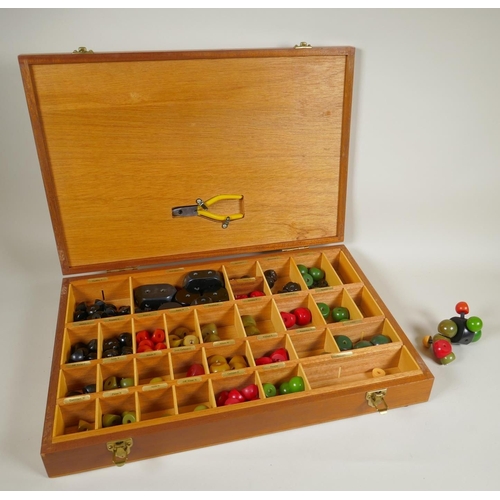 16 - A vintage bakelite molecular modelling kit in a fitted box, 50 x 35cm