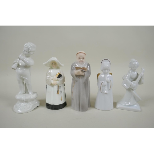 162 - Three Royal Doulton figurines, The Wizard, HN2877; Lorette, HN2337; and Top O'the Hill, HN1834, and ... 