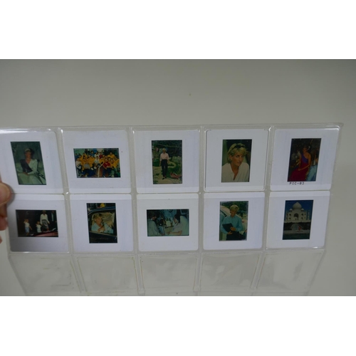 171 - A set of ten photographic slides depicting Princess Diana, and a set of accompanying photographs, 10... 