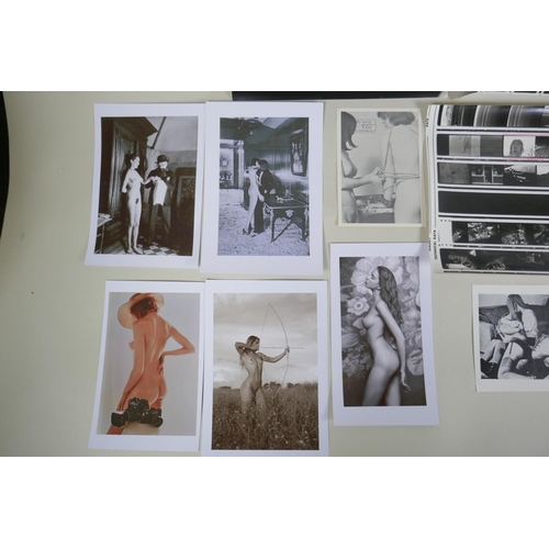 172 - A quantity of mid to late C20th glamour and fetish photographs, contact sheets and prints, largest 2... 