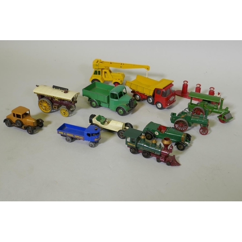 188 - Lesney Matchbox models of yesteryear, Fowler Showmen's engine road rollers etc, a Corgi ERF tipper, ... 