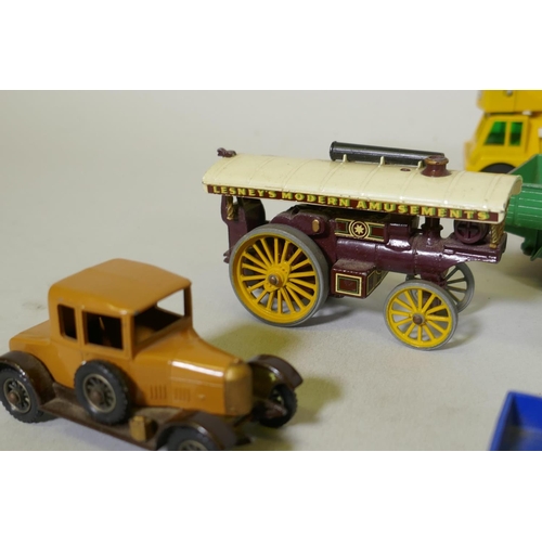 188 - Lesney Matchbox models of yesteryear, Fowler Showmen's engine road rollers etc, a Corgi ERF tipper, ... 