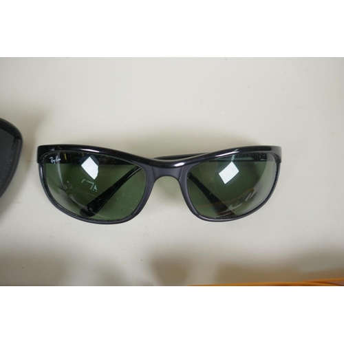 203 - A pair of Ray Ban Bausch & Lomb PS2 sunglasses, a pair of Calvin Klein CK845 067 glasses, and th... 