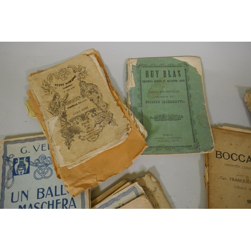 300 - A collection of opera programs, C19th and early C20th, for Italian and Maltese opera houses