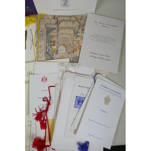 37 - A quantity of Hampton Court Palace related ephemera to include banquet invitations, seating charts a... 