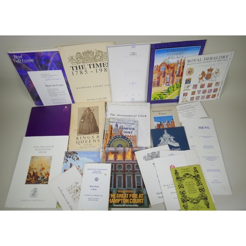 37 - A quantity of Hampton Court Palace related ephemera to include banquet invitations, seating charts a... 