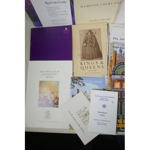 37 - A quantity of Hampton Court Palace related ephemera to include banquet invitations, seating charts a... 