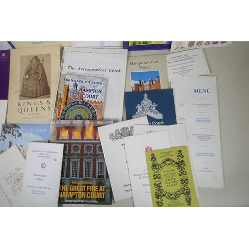 37 - A quantity of Hampton Court Palace related ephemera to include banquet invitations, seating charts a... 