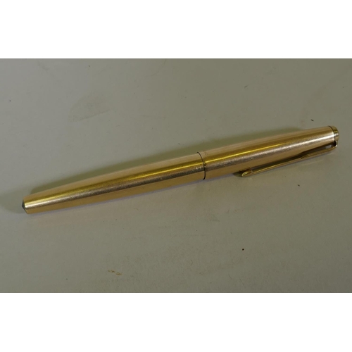 50 - A Parker 61 gold plated fountain pen