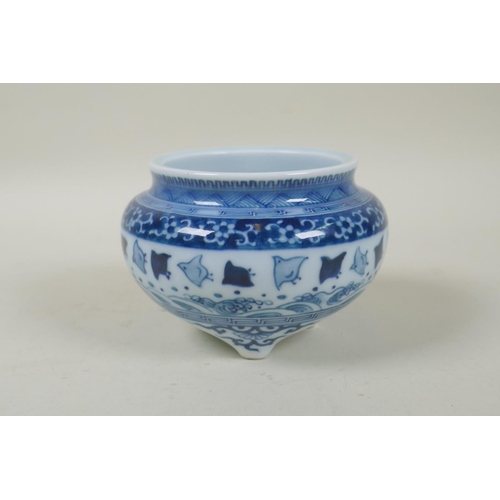 52 - A C19th Japanese Meiji period blue and white porcelain ginger jar decorated with prunus blossom on a... 