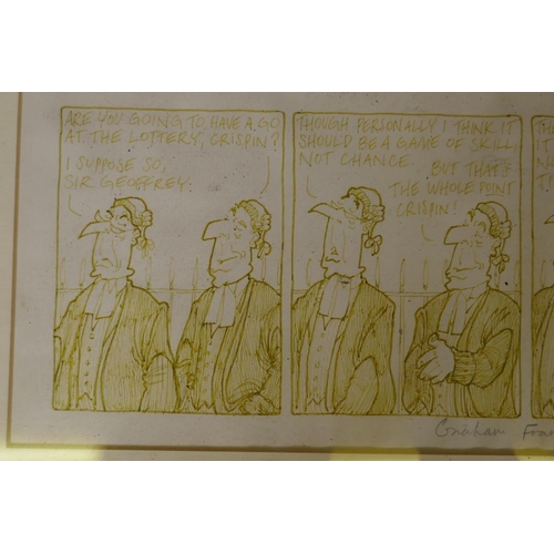 862 - Queen's Counsel, a cartoon strip for 'The Times', signed in pencil by the artists, Graham Francis De... 