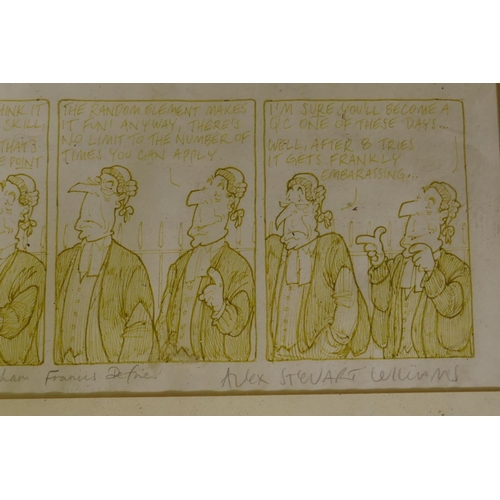 862 - Queen's Counsel, a cartoon strip for 'The Times', signed in pencil by the artists, Graham Francis De... 