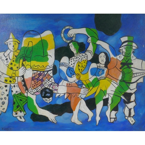 878 - After Fernand Leger, (French, 1881-1955), La Grande Parade (Le Cirque), oil on canvas laid on board,... 