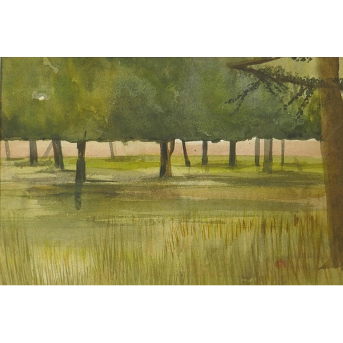 880 - B. Goodwin, South London Landscape, signed on the slip, watercolour, 30 x 19cm