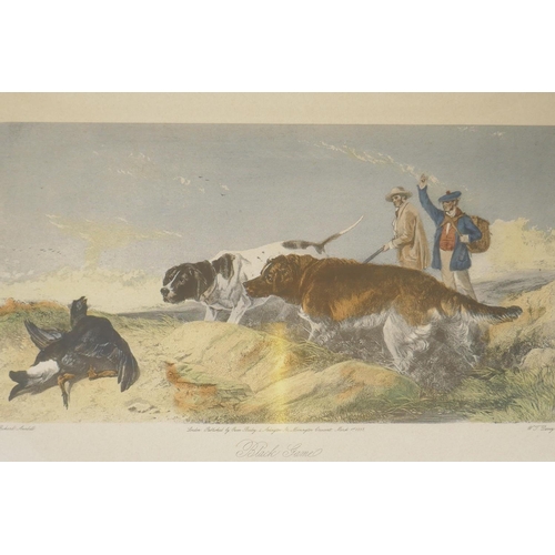 914 - After Richard Ansdell, (British, 1815-1885), Rabbit and Black Game, two hand coloured engravings by ... 