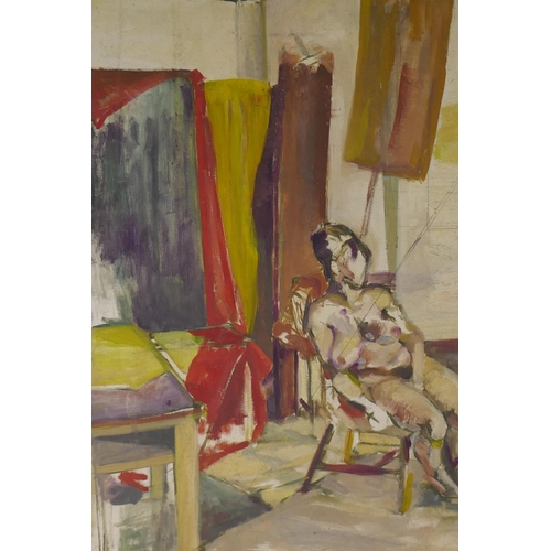 930 - Nude study, inscribed verso D. Burnett, c.1960/70, 80 x 107