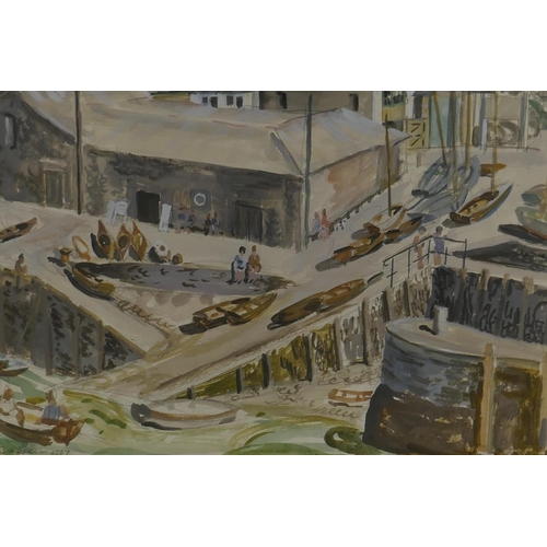 938 - Sylvia Bergin Rowley, (1904-1999), Slipway, signed and dated 1947, gouache, 37 x 26cm