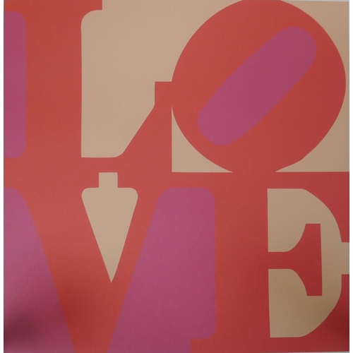 943 - Robert Indiana (American, 1928-2018), Love (Pink & Red), limited edition pencil signed print, 13... 