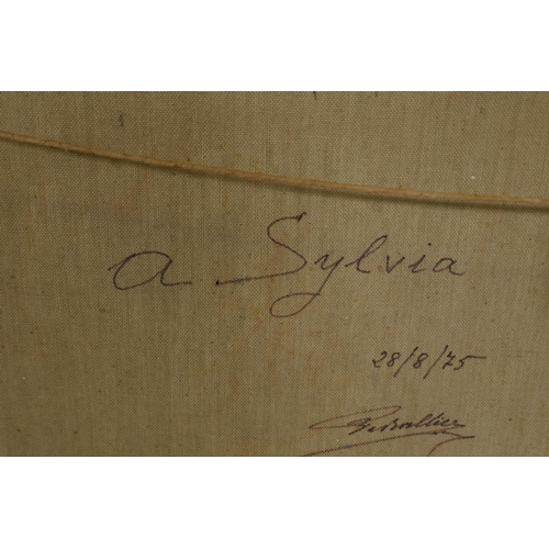 897 - Pedro Alier, abstract with serpents, signed and dated 1971 with dedication verso, oil on canvas, 55 ... 