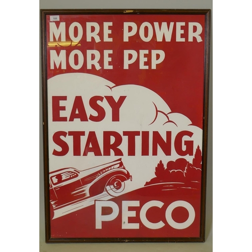 105 - A Peco Gasoline poster by Hatch Show Prints, framed, 70 x 100cm