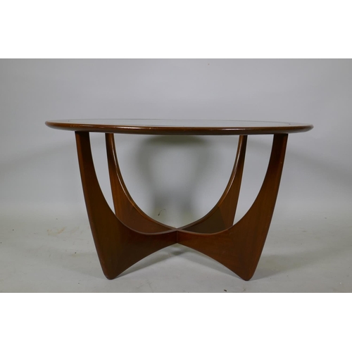 1168 - A mid century E. Gomme G-Plan 'Astro' teak coffee table, designed by Victor B. Wilkins, 84cm diamete... 