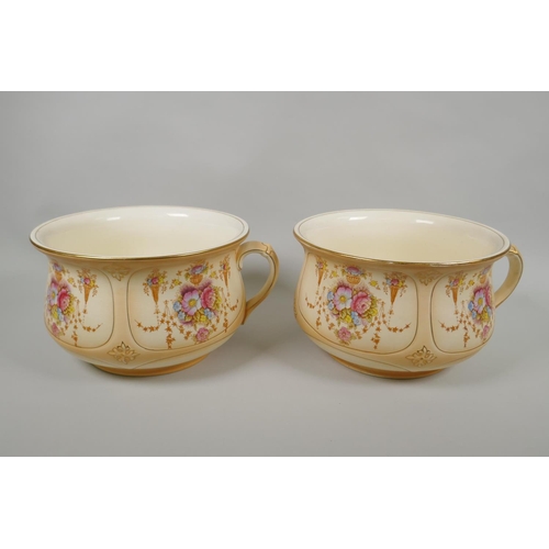 130 - A Fieldings Crown Devon blush porcelain jug and bowl set, 35cm high