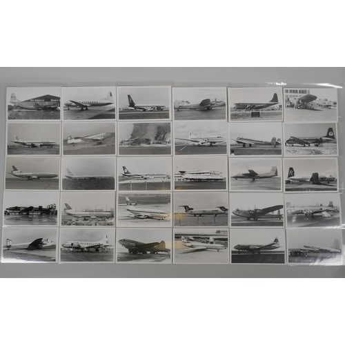 131 - A collection of black and white photographs of assorted aircraft, 14 x 9cm