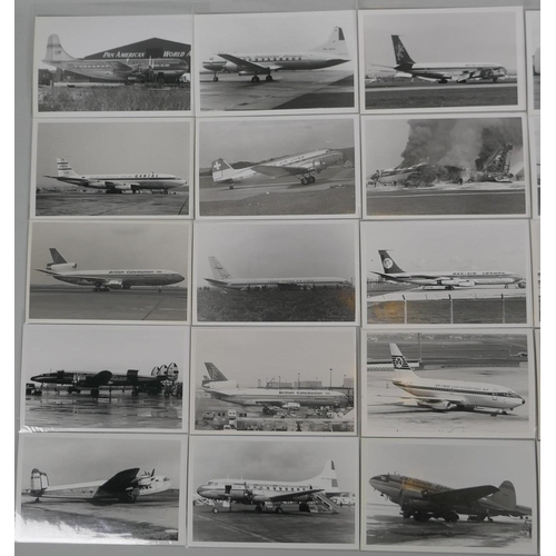 131 - A collection of black and white photographs of assorted aircraft, 14 x 9cm