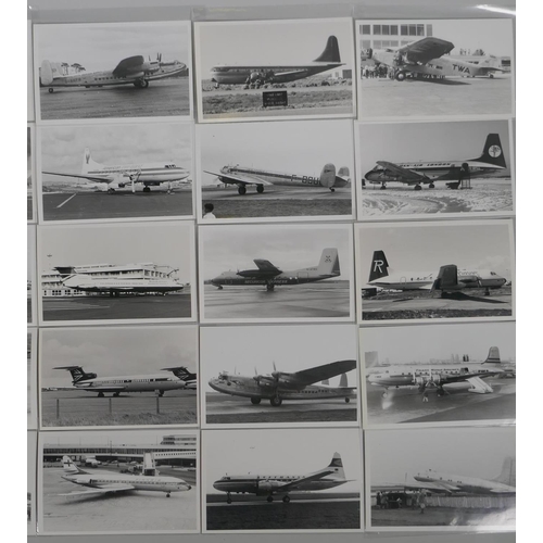 131 - A collection of black and white photographs of assorted aircraft, 14 x 9cm