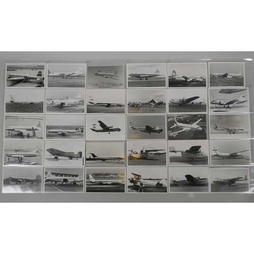 131 - A collection of black and white photographs of assorted aircraft, 14 x 9cm