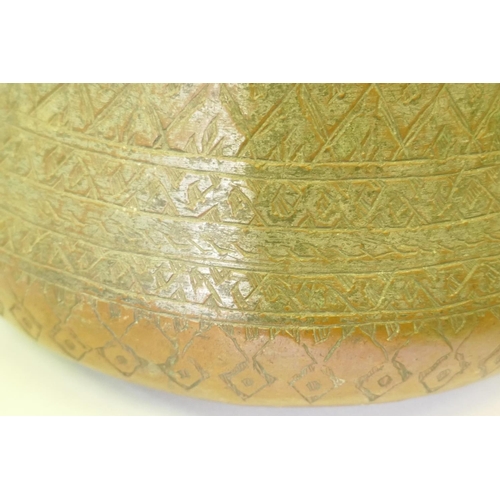 152 - Middle Eastern silvered copper pot, 25cm high