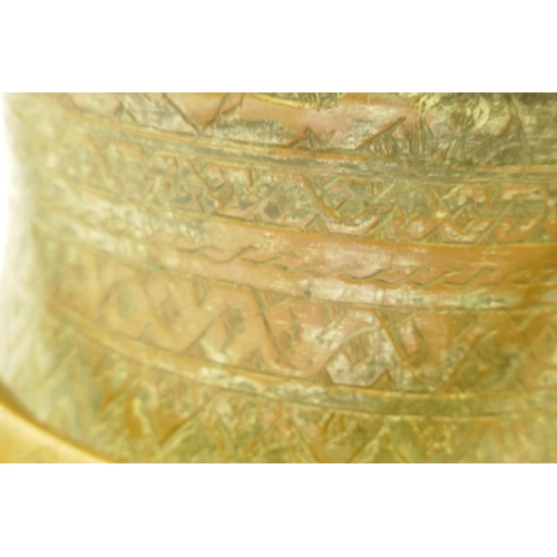 152 - Middle Eastern silvered copper pot, 25cm high