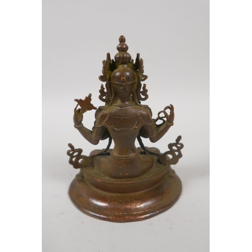 166 - A Tibetan bronze figure of Tara, 10cm high