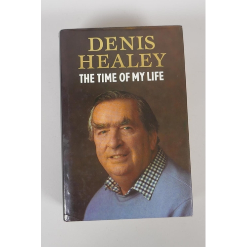 192 - Four signed First Edition hardback books of political interest, to include Denis Healey, The Time of... 