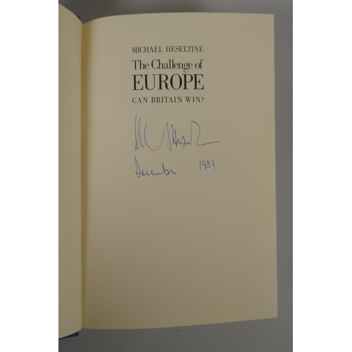 192 - Four signed First Edition hardback books of political interest, to include Denis Healey, The Time of... 