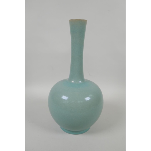 200 - A Chinese Ru ware style porcelain bottle vase, 29cm high