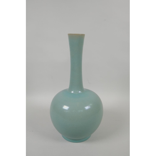 200 - A Chinese Ru ware style porcelain bottle vase, 29cm high