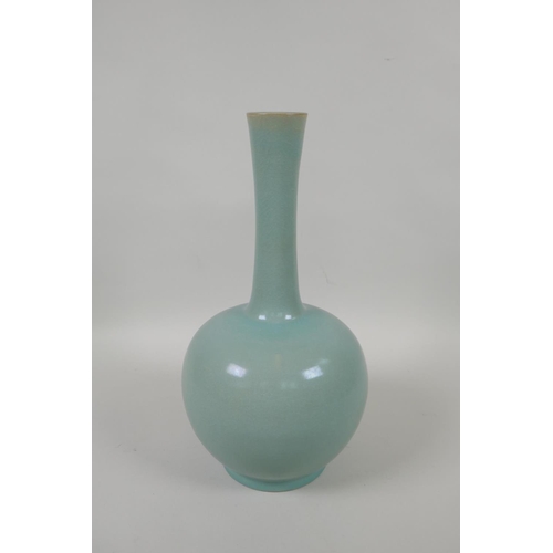 200 - A Chinese Ru ware style porcelain bottle vase, 29cm high