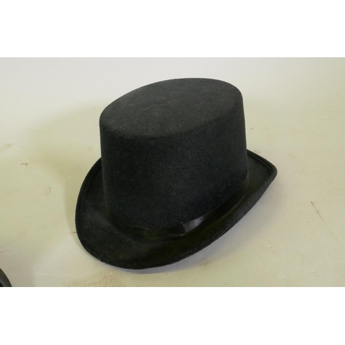 22 - A Battersby & Co London top hat, a Lock & Co of St James top hat, and a felt hat