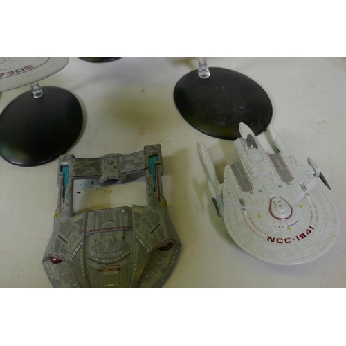 256 - A large collection of CBS studios Star Trek models, the majority with correct stands