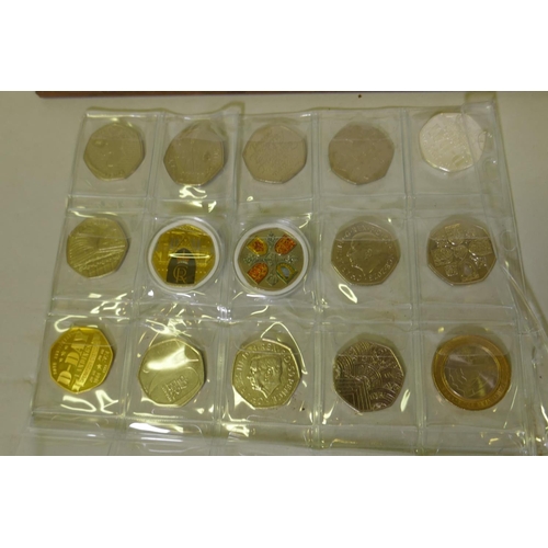 268 - Collectors 50 pence coins, Star Wars limited edition coin set, 24 £1 coins, Golden Jubilee spo... 