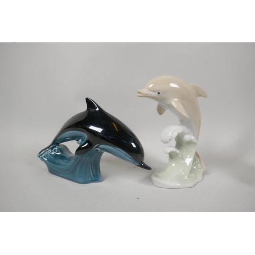 271 - A collection of ceramic dolphins by Poole Pottery, Coalport, High Bank and John Buck, largest 15cm h... 