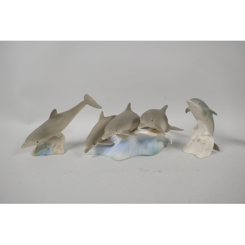 271 - A collection of ceramic dolphins by Poole Pottery, Coalport, High Bank and John Buck, largest 15cm h... 