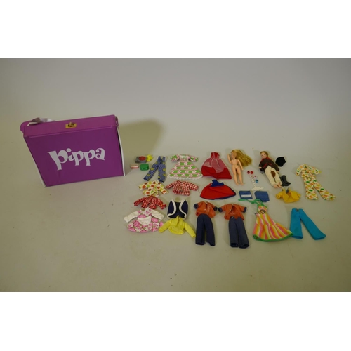 274 - Two Palitoy Pippa No.2 dolls with blonde hair, complete with costumes and accessories, in original c... 