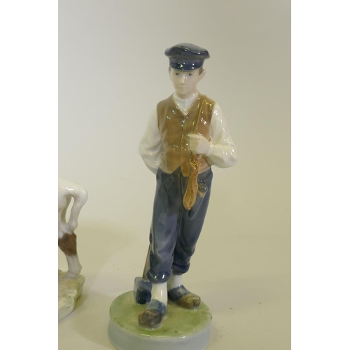 29 - Royal Copenhagen porcelain figure, No.627, 620, 528, 779 and 822, Seagull, all marked and signed wit... 