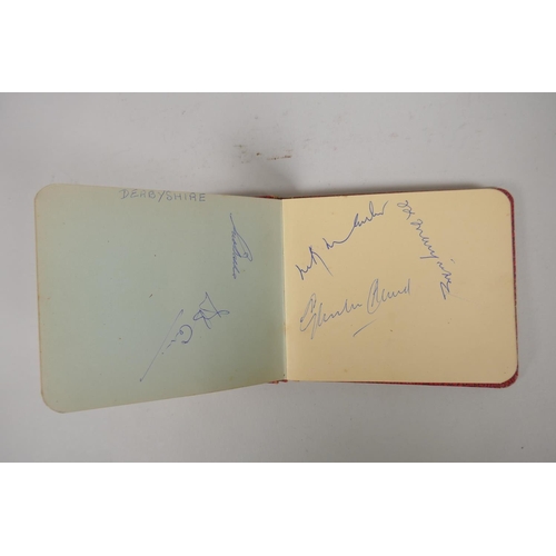 3 - Autograph book, 1950s containing cricketers, England, 1952, 4th Test against India, Trueman, Sheppar... 