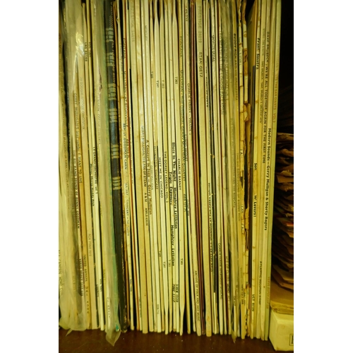 34 - A quantity of vintage and older jazz, rock, pop and classical shellac 78s, vinyl LPs and 7